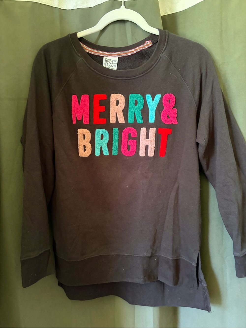 Royce Brand Preppy “Merry & Bright” Black Crewneck Sweatshirt